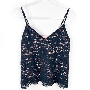Babaton Aritzia Black lace cami with pink/nude lining size: XS